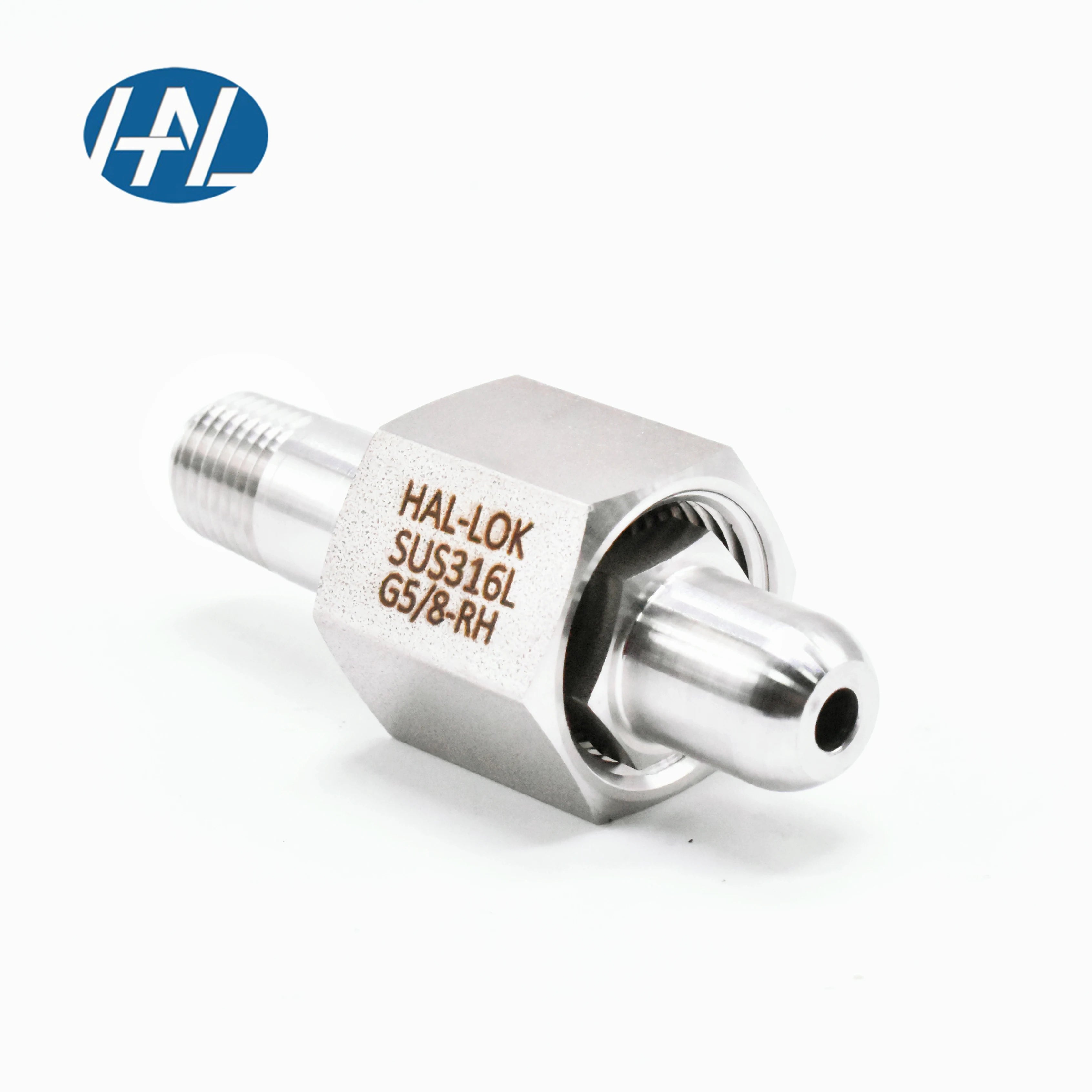 316 Stainless Steel Forged Polished High Pressure Hose Fittings G5/8 Size Oxygen Hydrogen Nitrogen Alkyne Gas Cylinders