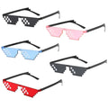Novelty Fashion Party Sunglasses for Men 8 Bit Style Pixel Mosaic Vintage Eyewear Pixelated Funny Mosaic Glasses