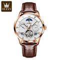 OLEVS 6652 Automatic Tourbillon Skeleton Mechanical Luxury Wrist Movement Luminous Waterproof Fashion High Quality Watch for Men