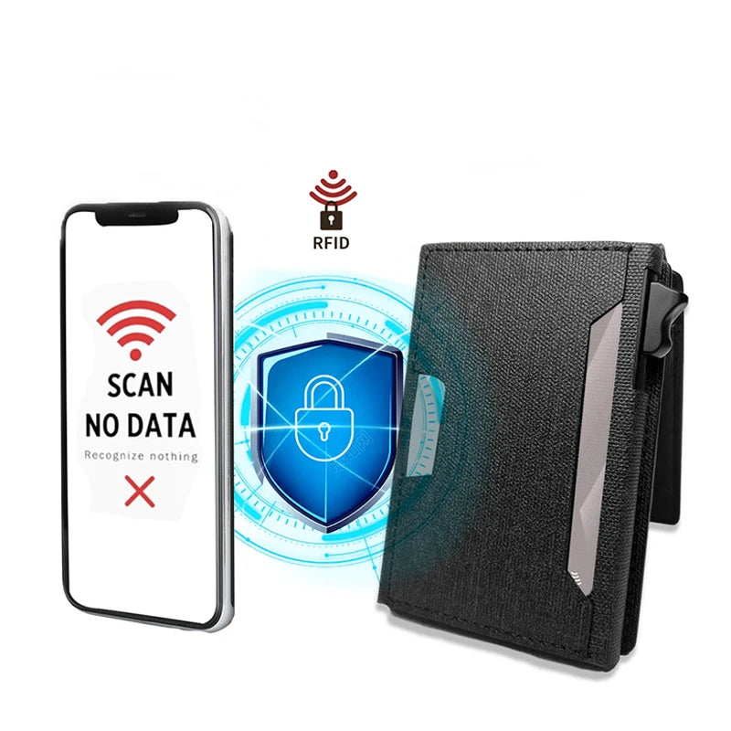 USA Delivered Duty Paid DDP Customizable Print Logo Slim Metallic Pop-Up Card Holder Minimalist Men's Bifold Wallet