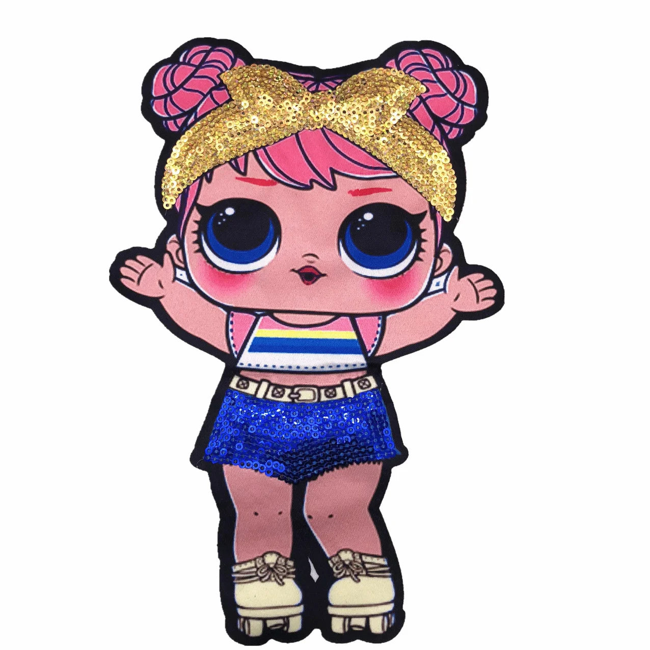 Hot Selling Cheap Custom Custom Sequin Iron Little Girls Embroidery Patchs