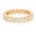 LOZRUNVE Hip Hop Custom Jewelry Factory Gold Vermeil Bugette CZ Eternity Ring 925 Sterling Silver