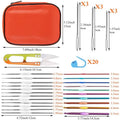 MGZ-01 Hot Sale Aluminum Crochet Needle Set Hook Case Stainless Steel Knitting Tool Crochet Kit