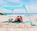 Portable 4-8 Person PVC Beach Tent With Waterproof Sun Shade Single Sandbag Anchor Summer Outdoor Camping Aluminum/Iron Rods