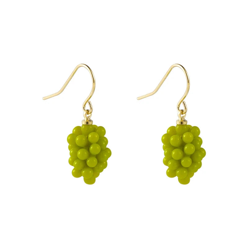 Blue Purple Graped Shape Earrings Sweet Grape Fruit Hoop Earrings Women