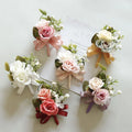 S-HL1 Wedding Decor Wholesale Wedding Brooches Flower Pink Silk Aritificial Ribbon Bridal Rose Hand Wrist Corsage Flower