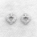 Sterling Silver 4*5mm Semi Mount Stud Earrings Empty Support Blank Claws Setting S925 Base Without Center Stone for DIY Inlay