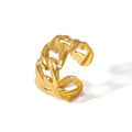 Wholesale New Fashion Jewelry Accessories Stainless Steel Link Chain Finger Ring Open Adjust Ring Curb Link Ring for Women