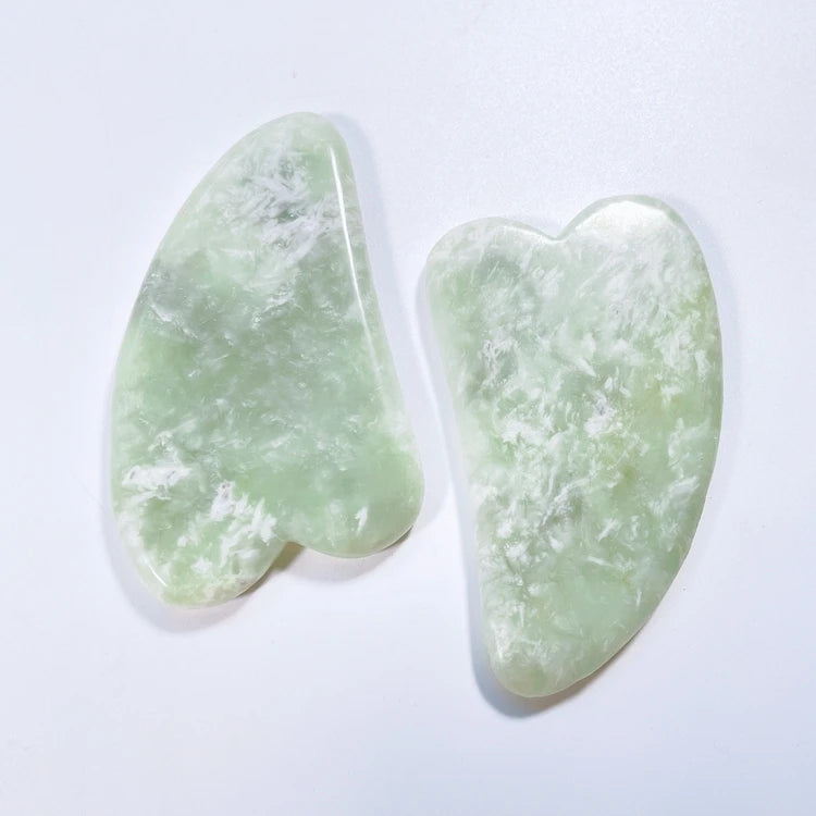 Huiying V Shaped Gua Sha Xiuyan Body Massage Jade Tool Green Jade Guasha