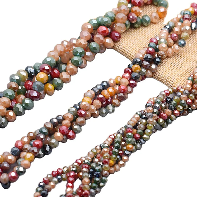 4mm 6mm 8mm New Colors Rondelle Crystal Glass Beads Flat Faceted Loose Spacer Glass Beads for Jewelry Making Jewelry DIY