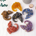 Epoxy Resin Crystal Dragon Craft Artwork Handmade Dragon Figurine Natural Crystal Stone Sleeping Dragon