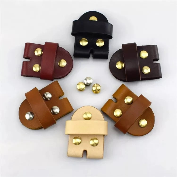 Meetee AP2387 Leather Belt Accessories 3.8cm DIY Leather Connection Belt Buckle With Gold Rivets for Men Women PU Pin Belts