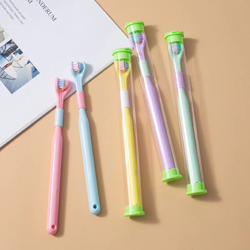 Toothbrush New Product Creative  with Triple Bristle Three Sided Head Three-head Multi-angle Triple Bristle Adult Toothbrush