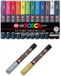 Uni-Posca Paint Marker Pen Set Mitsubishi Pencil Posca Poster Colour Marking Pens  Extra Fine Point - Set of 12 (PC-1M12C)