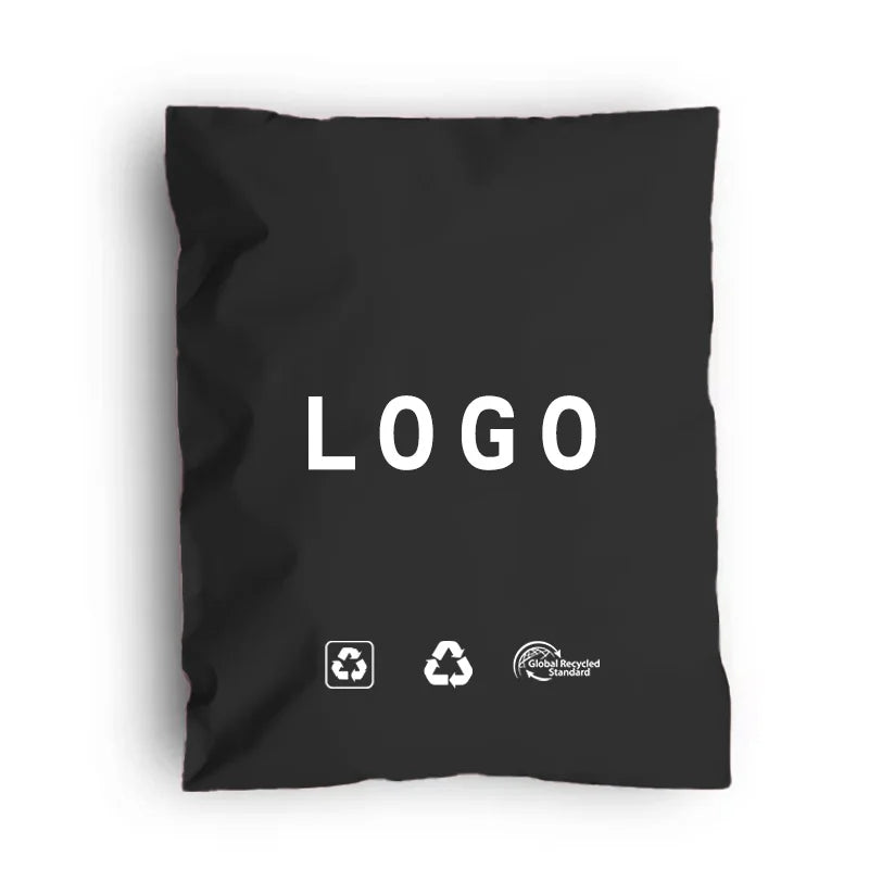 Custom Logo EN 15343 Recycled Biodegradable Polymailer Postal Courier Poly Mailer GRS PE Mailing Bags Printed Surface Treatment