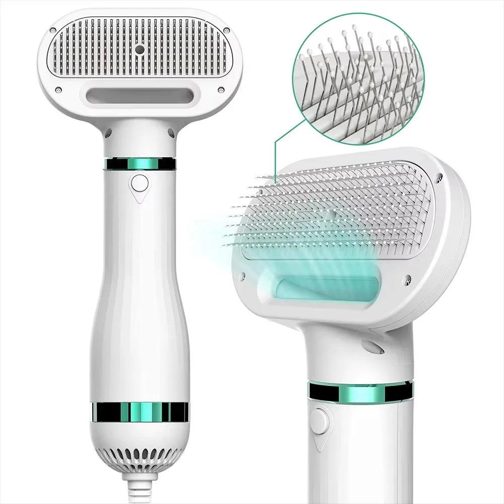 Pet Hair Dryer 2 in 1 Grooming Pet Brush Adjustable Temperature Dog Hair Dryer Pet Hair Remover Dog Brush for Dog Cat Brush
