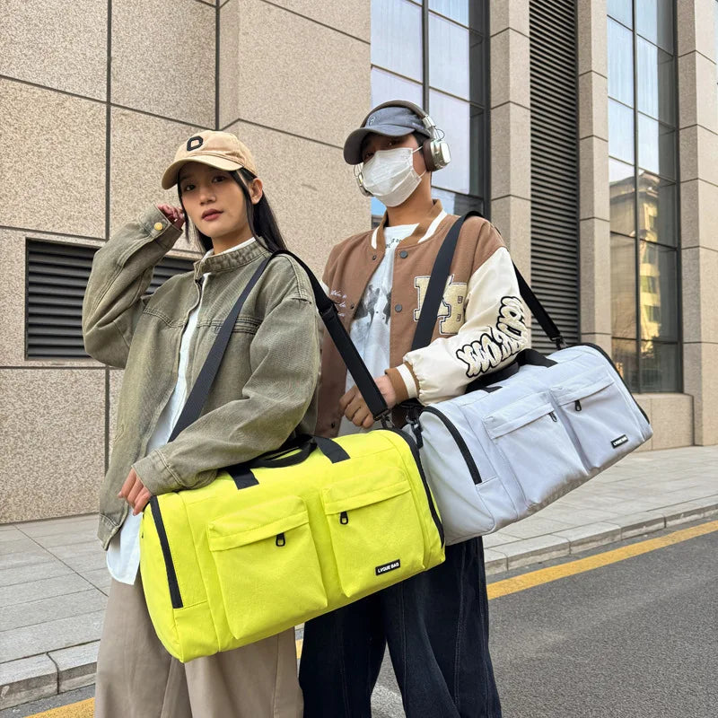 New Dry Wet Separation Short Distance Travel Bag with Large Capacity Luggage Bag  Multiple Pockets  Folding Fitness Bag