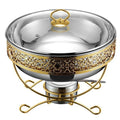 Wholesale 3.5L 4L Silver Chaffing Dish Food Warmer Round Luxury Golden Stainless Steel Chafing Dish Buffet Set for Home