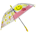 OVIDA 19 "8 Straight Auto Open Customized Logo Printing Kids Umbrella Beauty Smiling Face Printing Rainproof Children Umbrella