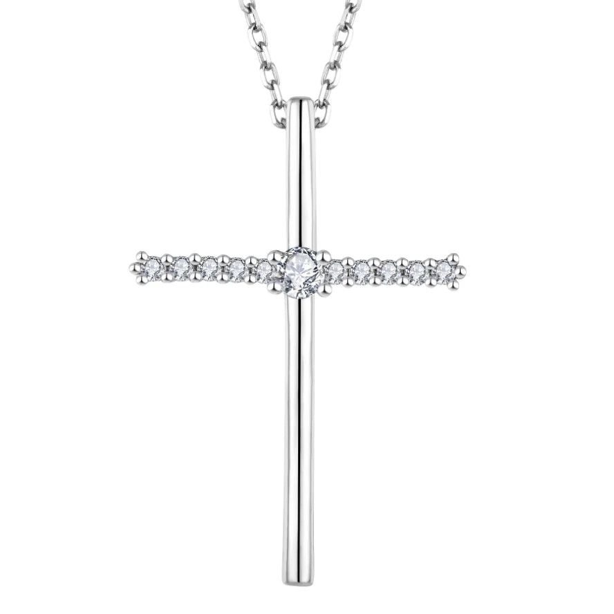 Wholesale OEM Custom Jewelry Women Latin 925 Sterling Silver Rhodium Plated Christian Religious Catholic Cross Pendant Necklace