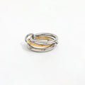 Joolim High End 18K Gold Plated Stainless Steel Two-tone Multi-layer Lines Interlocking Rings for Women Finger Ring Non Tarnish