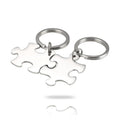 Lovers Pair Mirrorable High Polished Custom LOGO Laserable Blank Stainless Steel Puzzle Couple Pendant Key Ring Keychains
