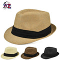 WoZhen Korean Version of Mens Sun Hat Straw Summer Outdoor Sunshade Linen Top Cap