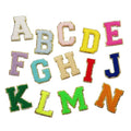 Towel Alphabet Wholesale Gold Glitter Border Iron on Letters Pink Chenille Embroidered Patches for Garment