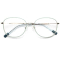 Original Unisex Blue Black Optical Eyeglasses Frames Men's Stainless Steel Stylish Oval Design Solid Durable Reading Daily Wear