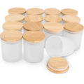 Wholesale 10oz Frosted Clear Glass Candle Jar Cup with Bamboo Wooden Lids for Household Products Carton Packing