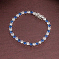 925 Sterling Silver Alternating AAA Cubic Zirconia Tennis Bracelet