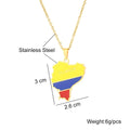 BINSHUO Wholesale Custom Stainless Steel Jewelry Drop Oil Letter Ecuador Nation Flag Map Men Pendant Couples Necklace for Women