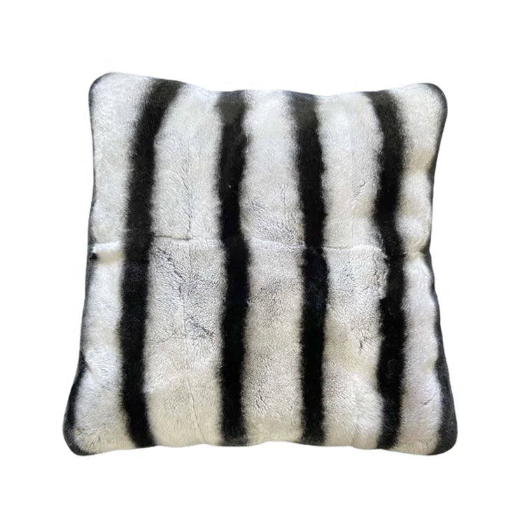 MWFur Fashion Luxury Fur Pillow Case Cover Chinchilla Rex Rabbit Fur Cushion Cover