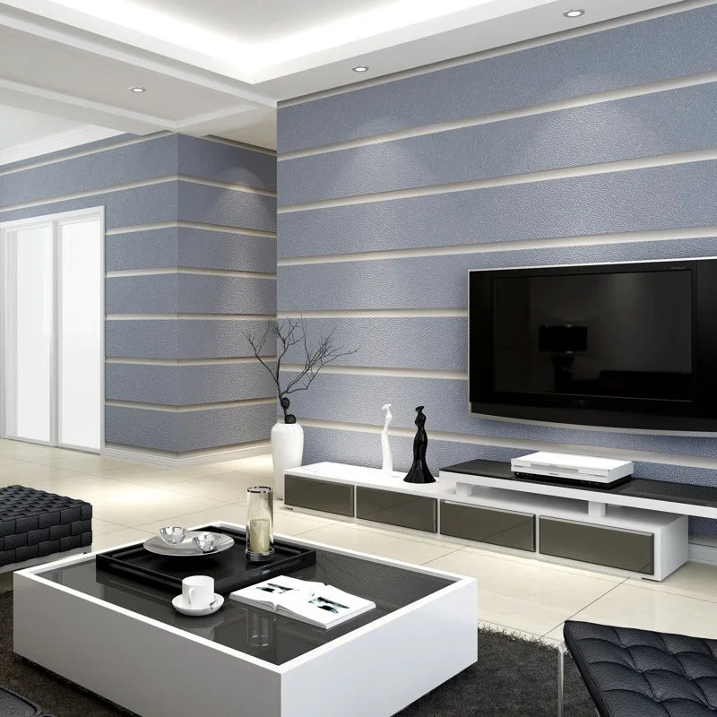 Modern Minimalist Stripe Non Woven Thickened Wallpaper with Non-woven Wallpaper for Bedroom Living Room Wallpaper