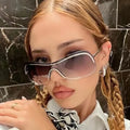 Wholesale Luxury Men's Women's Y2K Designer Sunglasses Small Frame High Quality PC Material Personalized Sun Glasses White Black