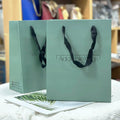 Custom Kraft Paper Gift Bags with Green Logo for Birthday Cake Flowers Customizable Packaging