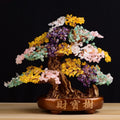 Fengshui Home Decoration Gifts Multi-Color Natural Rose Quartz Money Tree Polished Crystal Technique