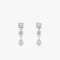 Ailmay Genuine 925 Sterling Silver Geometric Combination Clear Zircon Stud Earrings for Women Girls Party Accessories Jewelry