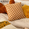 WISEMAX FURNITURE Lovely Home Decor Furniture square Bed Sleeping Cushion Checkerboard Green Fabric Pillows Cushions for Bedroom