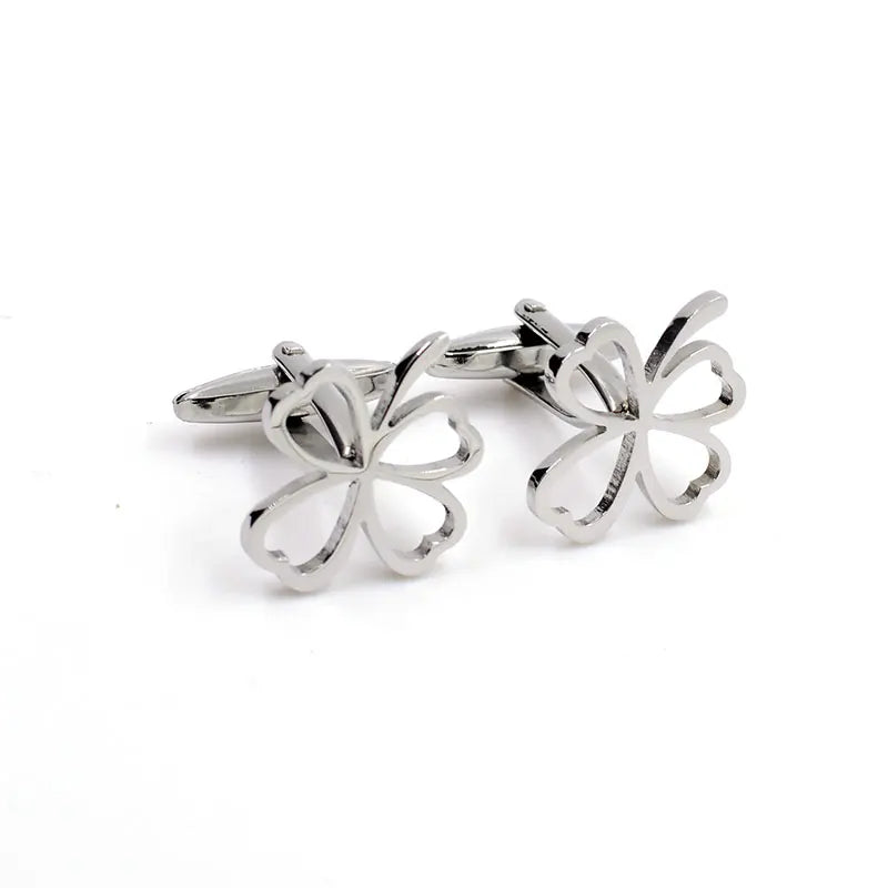 Wholesale Lucky Leaf Design Elegant Cufflinks Custom Mens Suit Shirt Fashion Accessory Wedding Tuxedo Trendy Jewelry Gift