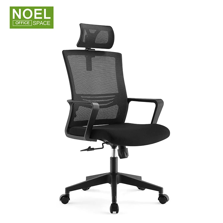 Middle Back Chair Fabric Seat Swivel Mesh Office Chair