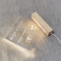 OEM DIY Custom Blank Acrylic Plate Visual 3D Illusion Lamp Wood Base 3D Night Light Acrylic Led Panel Base
