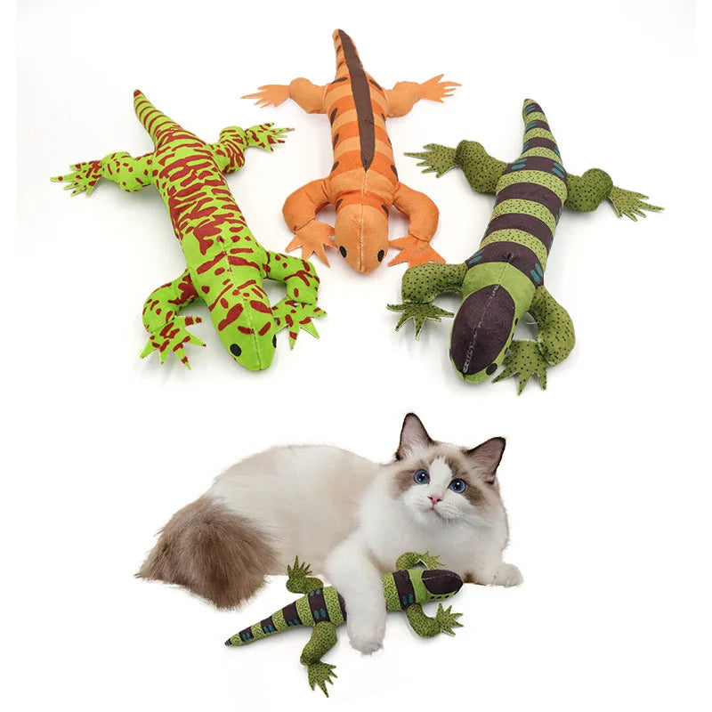 Plush Lizard Shape Cat Toys Wholesale Kitty Kitten Teaser Interactive Squeaky Chew Toy Catnip Cat Toys