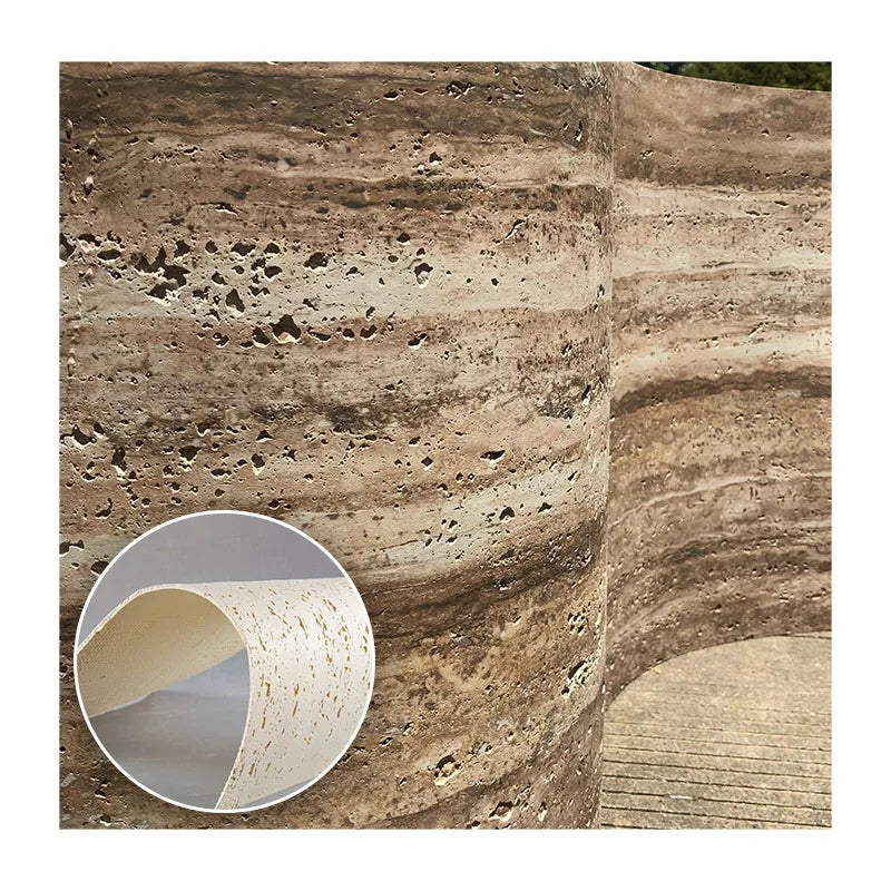 Premium Quality Natural Travertine Pumice Artificial Stone Veneer Tile Flexible Indoor and Outdoor Use