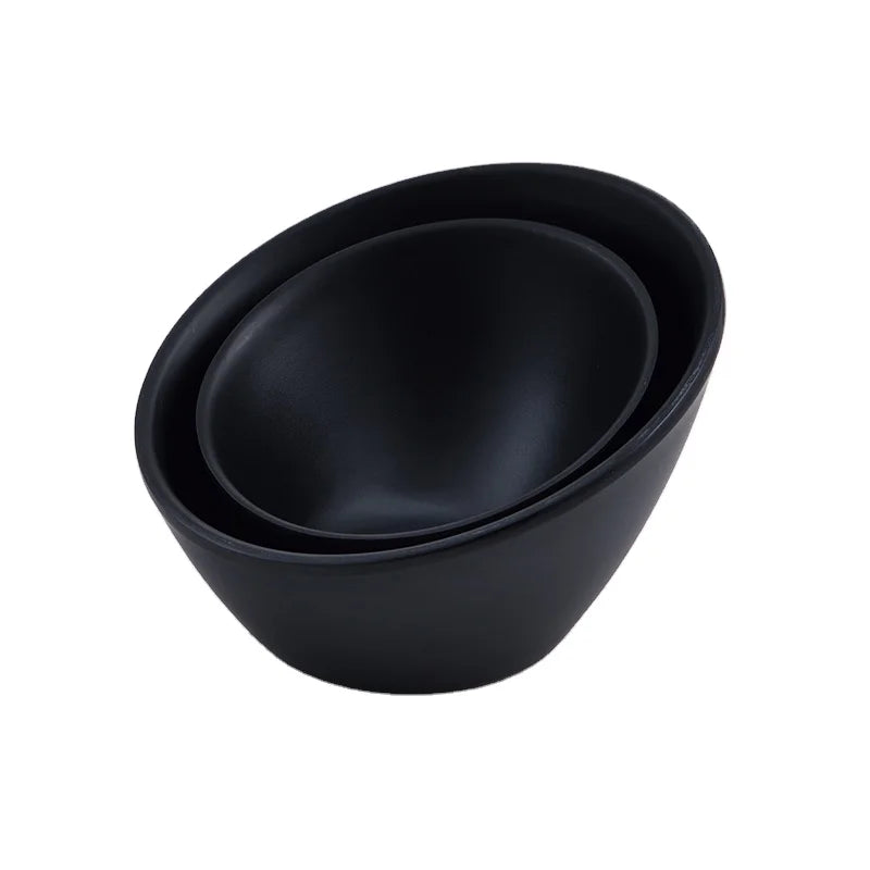 Restaurant Melamine Tableware Black Melamine Ramen Hot Pot Serving Bowls