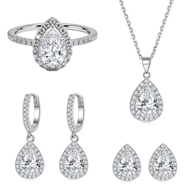 925 Jewelry Set Under 10 Dollars Jewelry Set for Bride White Wedding Bands His and Hers Online Shop