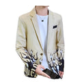 Print Leisure Suit Men's Autumn New Web Celebrity Personality Jacket Korean Version Slim Small Suit Handsome Single Button Suit