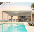 Wholesale Custom Luxury Outdoor Louvered Bioclimatic Pergola Motorized Electric Pergola Aluminium Outdoor Waterproof