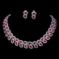 New Trendy Crystal Wedding Jewelry Set Shiny Diamond Necklace Earrings Set Luxury Zircon Bridal Jewelry Set for Women