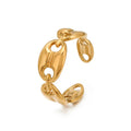 Nabest Waterproof Women Open Vintage Hollow Heart Charm Couples Ring Stainless Steel 18K Gold Plated Jewelry Lover Gifts